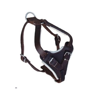 Pettorina in Pelle per Cani di Media Taglia con Anello e Maniglia